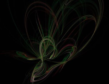 Siyah Renk Üzerine Bir Dijital Fraktal Resmi