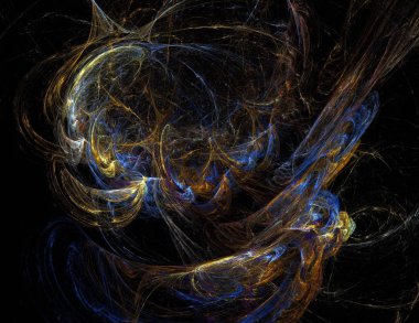 Siyah Renk Üzerine Bir Dijital Fraktal Resmi