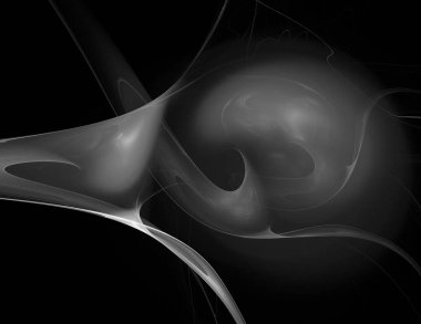 Siyah Renk Üzerine Bir Dijital Fraktal Resmi