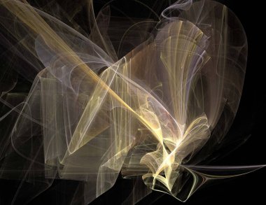 Siyah Renk Üzerine Bir Dijital Fraktal Resmi