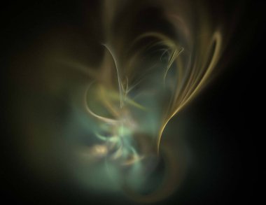 Siyah Renk Üzerine Bir Dijital Fraktal Resmi