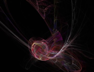 Siyah Renk Üzerine Bir Dijital Fraktal Resmi