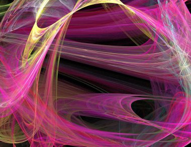 Siyah Renk Üzerine Bir Dijital Fraktal Resmi