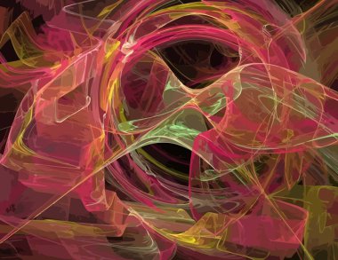 Siyah Renk Üzerine Bir Dijital Fraktal Resmi