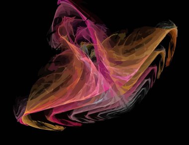 Siyah Renk Üzerine Bir Dijital Fraktal Resmi