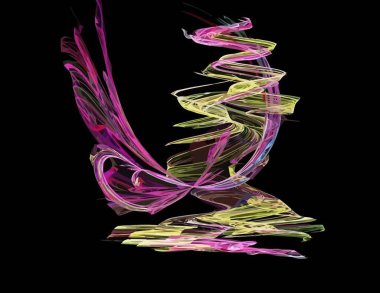 Siyah Renk Üzerine Bir Dijital Fraktal Resmi