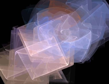 Siyah Renk Üzerine Bir Dijital Fraktal Resmi