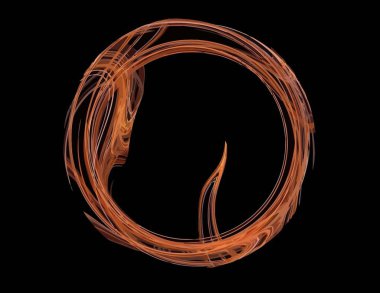 Siyah Renk Üzerine Bir Dijital Fraktal Resmi