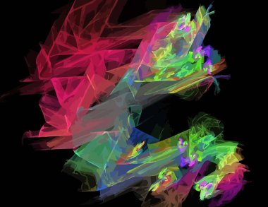 Dijital fraktal ile çok renkli bir çizimi