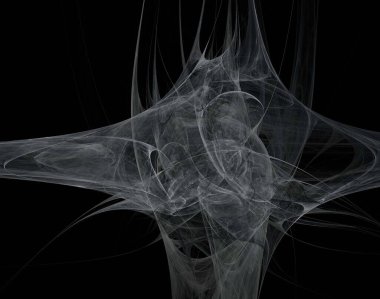 Siyah Renk Üzerine Bir Dijital Fraktal Resmi