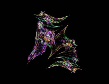 Siyah Renk Üzerine Bir Dijital Fraktal Resmi