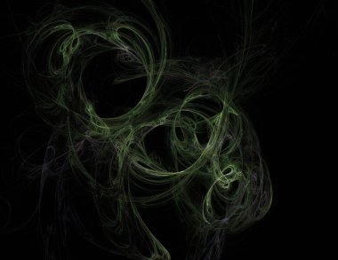 Siyah Renk Üzerine Bir Dijital Fraktal Resmi