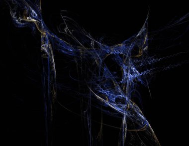 Siyah Renk Üzerine Bir Dijital Fraktal Resmi