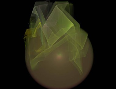 Siyah Renk Üzerine Bir Dijital Fraktal Resmi