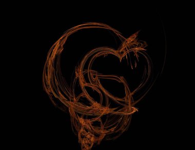 Siyah Renk Üzerine Bir Dijital Fraktal Resmi