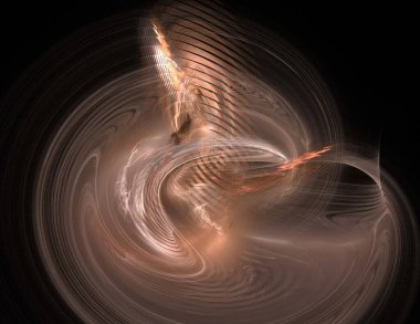 Siyah Renk Üzerine Bir Dijital Fraktal Resmi