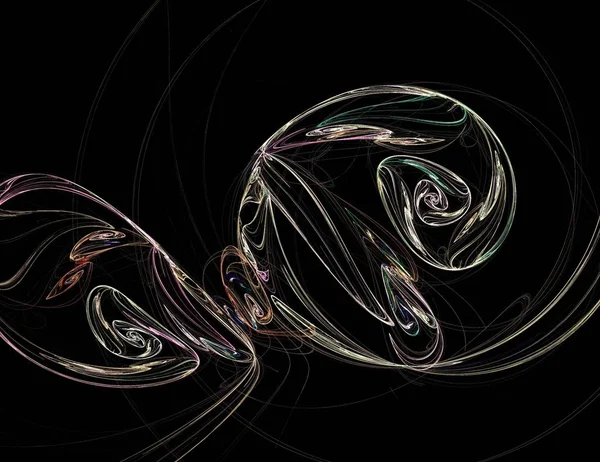 Image One Digital Fractal Black Color — Stock Photo, Image