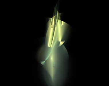 Siyah Renk Üzerine Bir Dijital Fraktal Resmi