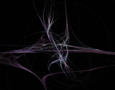 Siyah Renk Üzerine Bir Dijital Fraktal Resmi