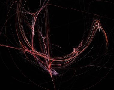 Siyah Renk Üzerine Bir Dijital Fraktal Resmi