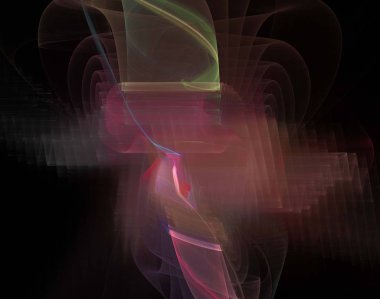 Siyah Renk Üzerine Bir Dijital Fraktal Resmi