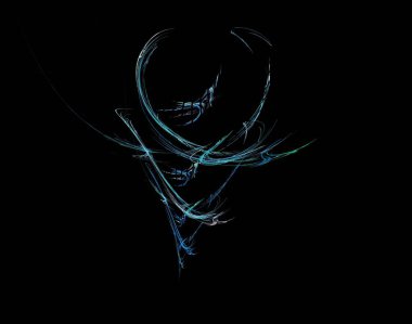 Siyah Renk Üzerine Bir Dijital Fraktal Resmi