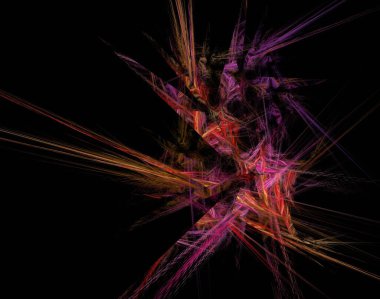 Siyah Renk Üzerine Bir Dijital Fraktal Resmi