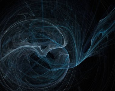 Siyah Renk Üzerine Bir Dijital Fraktal Resmi