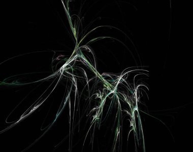 Siyah Renk Üzerine Bir Dijital Fraktal Resmi