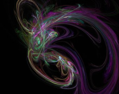 Siyah Renk Üzerine Bir Dijital Fraktal Resmi