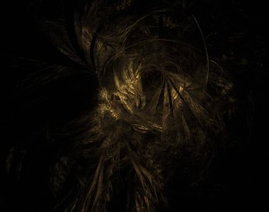 Siyah Renk Üzerine Bir Dijital Fraktal Resmi