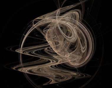 Siyah Renk Üzerine Bir Dijital Fraktal Resmi