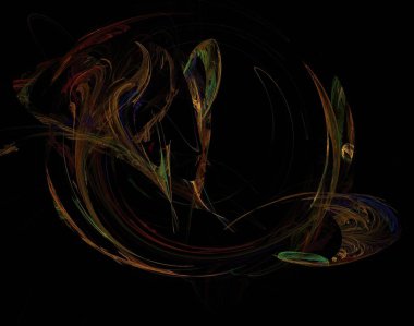 Siyah Renk Üzerine Bir Dijital Fraktal Resmi