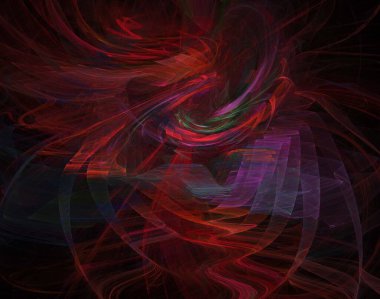 Siyah Renk Üzerine Bir Dijital Fraktal Resmi