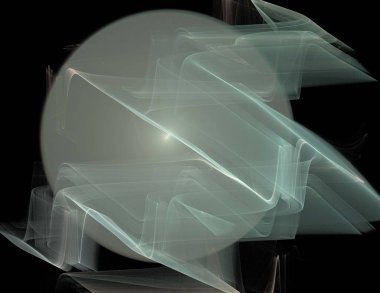 Siyah Renk Üzerine Bir Dijital Fraktal Resmi