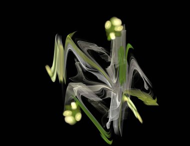 Siyah Renk Üzerine Bir Dijital Fraktal Resmi