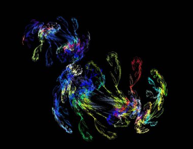 Siyah Renk Üzerine Bir Dijital Fraktal Resmi