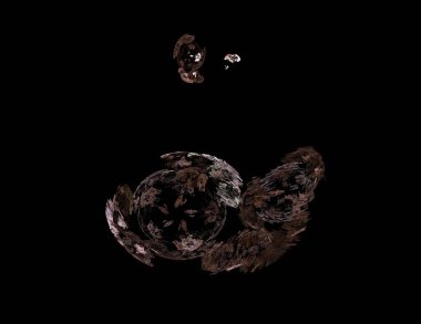 Siyah Renk Üzerine Bir Dijital Fraktal Resmi