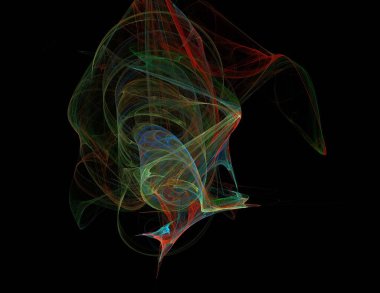 Siyah Renk Üzerine Bir Dijital Fraktal Resmi