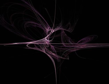 Siyah Renk Üzerine Bir Dijital Fraktal Resmi