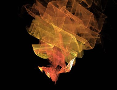 Siyah Renk Üzerine Bir Dijital Fraktal Resmi