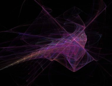 Siyah Renk Üzerine Bir Dijital Fraktal Resmi