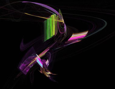 Siyah Renk Üzerine Bir Dijital Fraktal Resmi