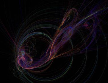 Siyah Renk Üzerine Bir Dijital Fraktal Resmi