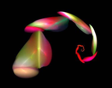 Siyah Renk Üzerine Bir Dijital Fraktal Resmi