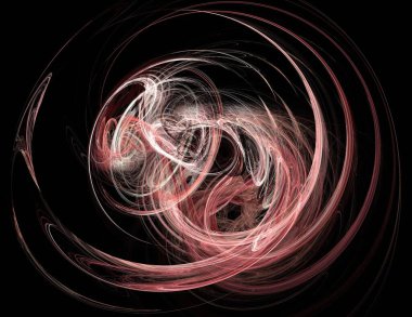 Siyah Renk Üzerine Bir Dijital Fraktal Resmi