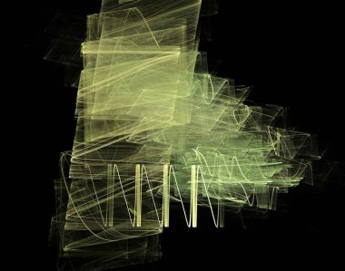 Siyah Renk Üzerine Bir Dijital Fraktal Resmi