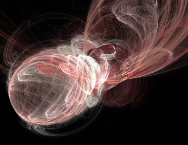 Siyah Renk Üzerine Bir Dijital Fraktal Resmi