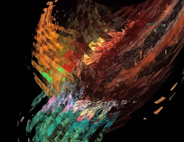 Une Illustration Fractale Numérique Avec Multicolore — Image vectorielle