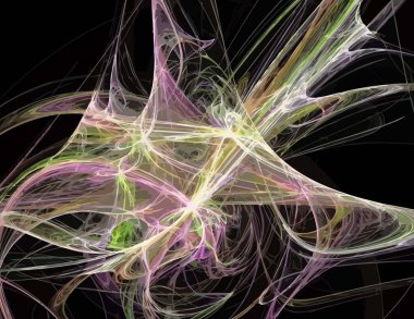 Siyah Renk Üzerine Bir Dijital Fraktal Resmi